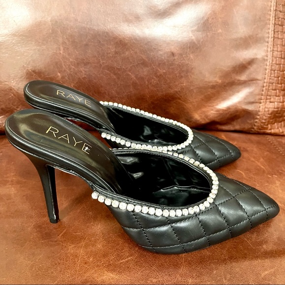 Raye Genuine Leather Rhinestone Embossed Heels - Picture 10 of 10